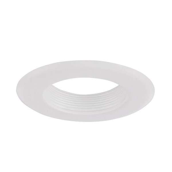 Designers Fountain 4 inch Decorative White Baffle Cone on White Trim Ring for LED Recessed Light with Trim Ring EVLT4741WHWH